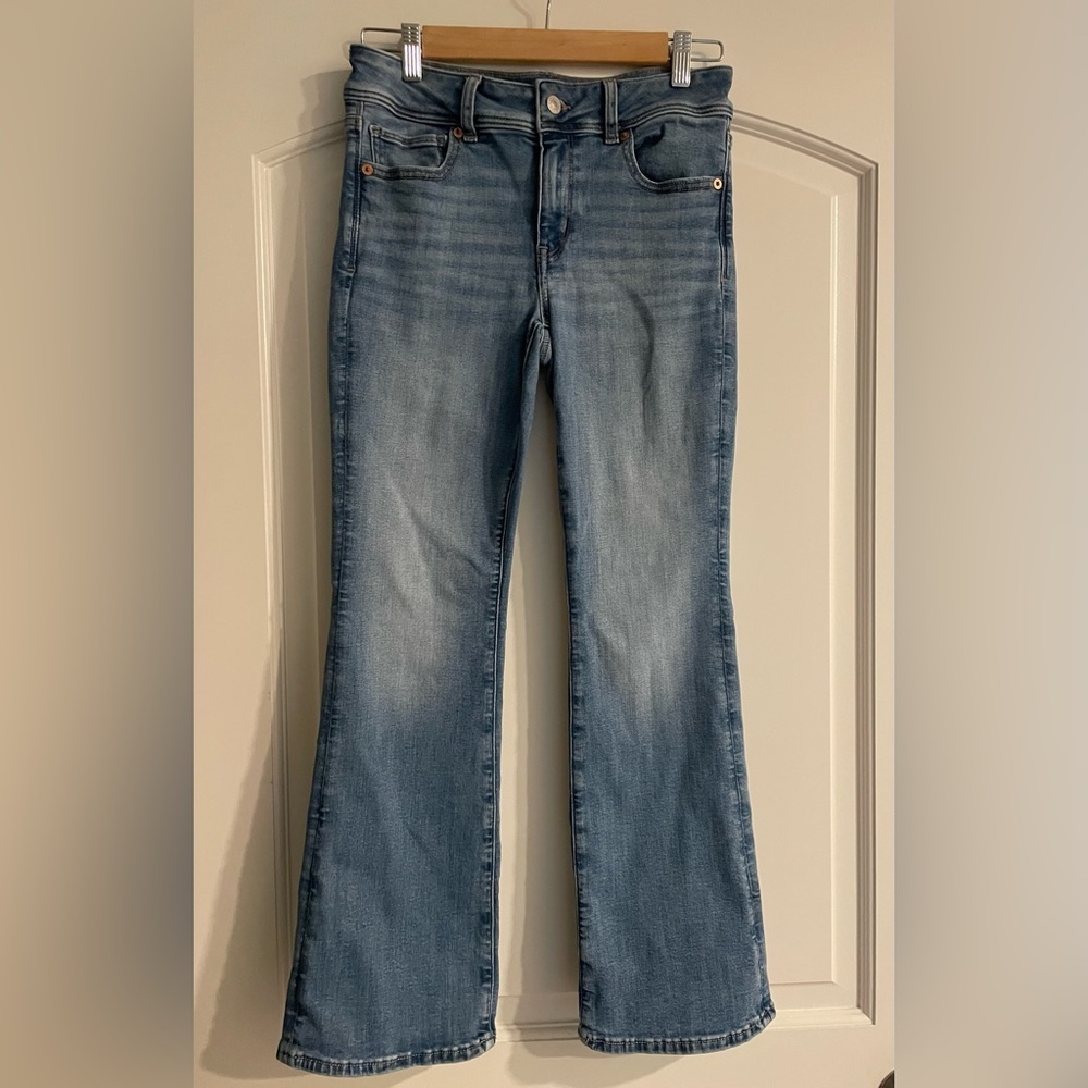 American Eagle Outfitters Light Blue Y2K  Bootcut Jeans Short Size 6
